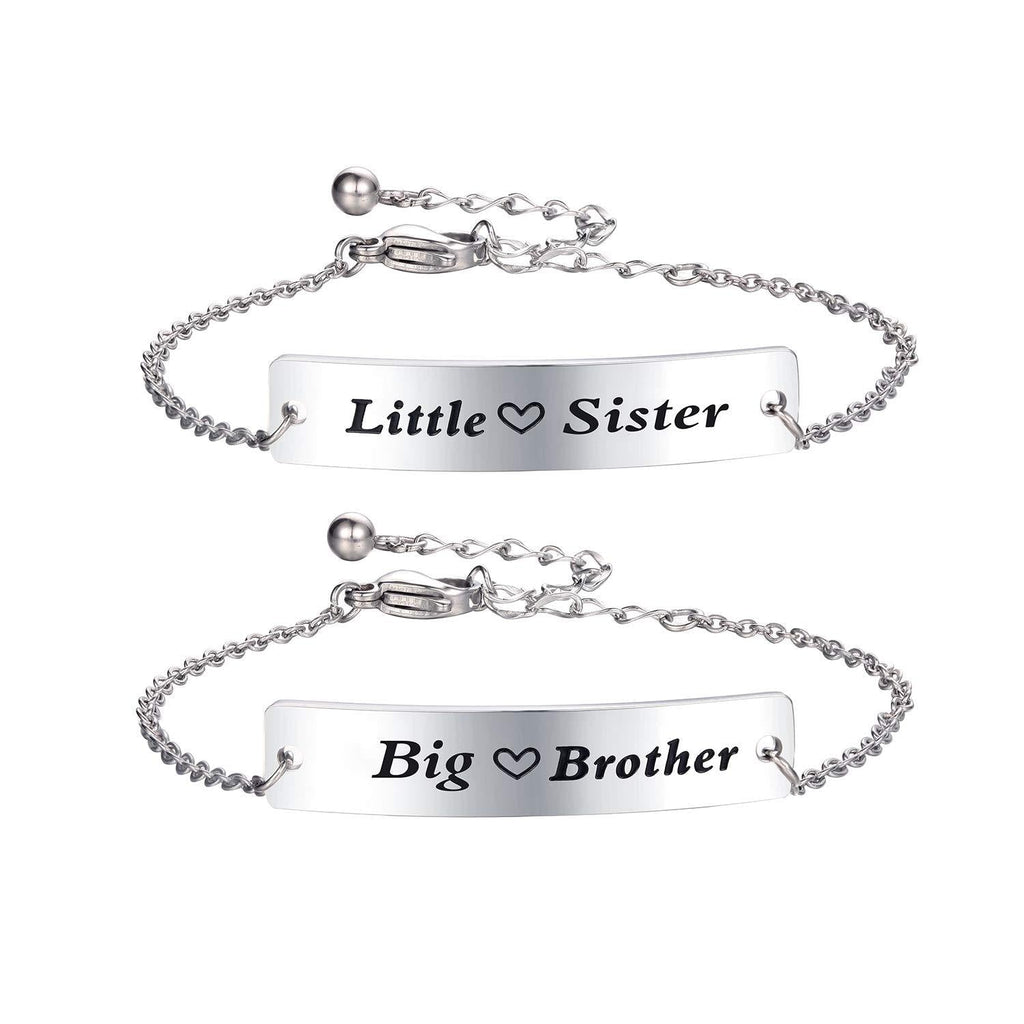 [Australia] - Huiuy Big Sister Little Brother Sibling Matching Keyring Set Family Jewelry Gifts for Brother from Sister Big Brother Little Sister-b 
