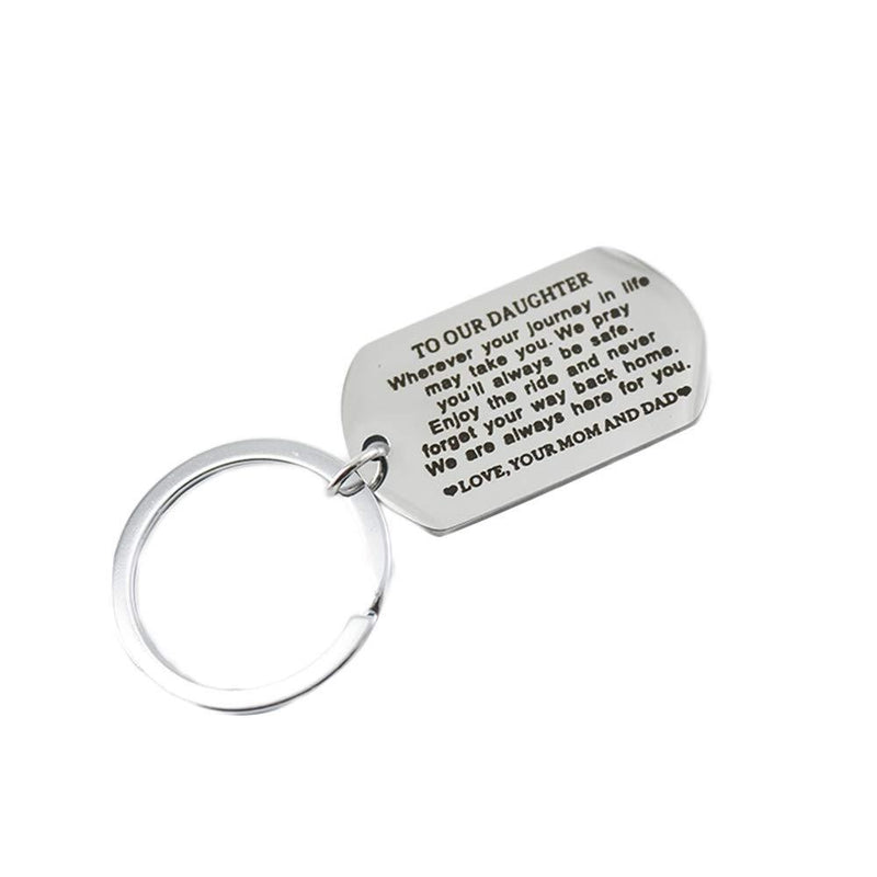 [Australia] - Hibetek to Our Daughter Graduation Gift We Pray You'll Always be Safe Enjoy The Ride and Never Forget Your Way Back Home Keychain Daughter Stepdaughter Gifts from Mom and Dad 