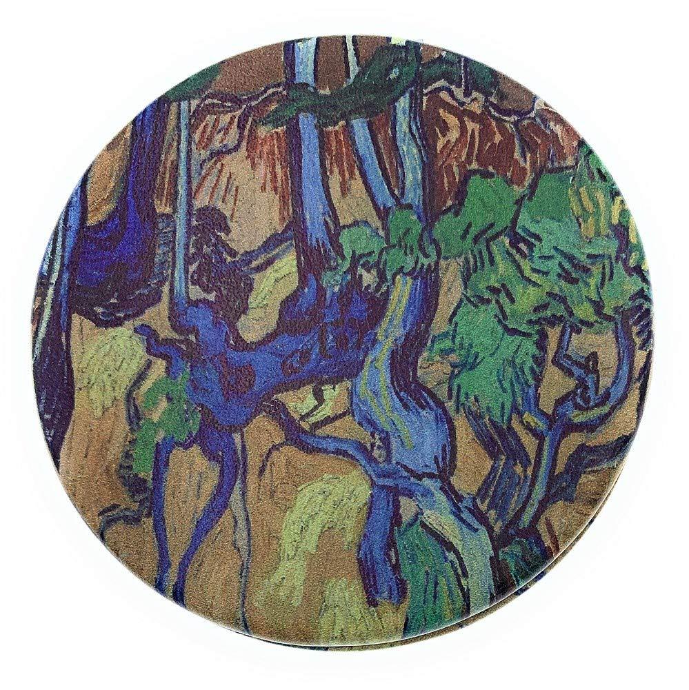 [Australia] - Value Arts Purse Compact Travel Makeup Mirror and Magnification, Vincent Van Gogh Tree Roots, 2.8 Inches Round 