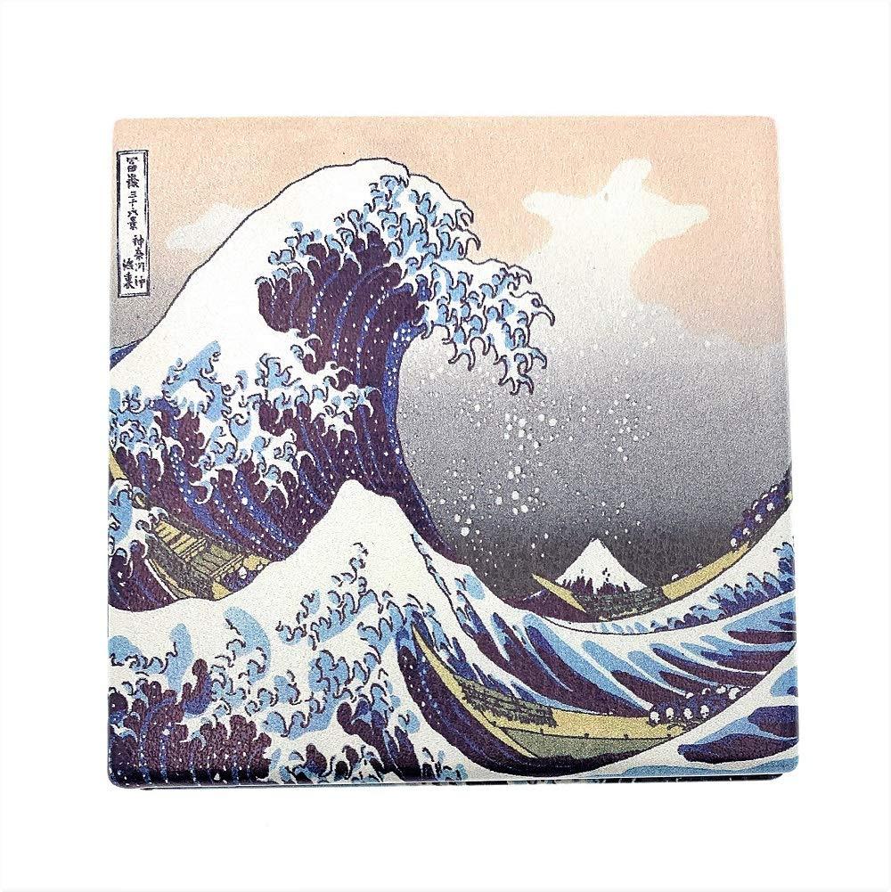 [Australia] - Value Arts Purse Compact Travel Makeup Mirror and Magnification, The Great Wave, 2.8 Inches Square 