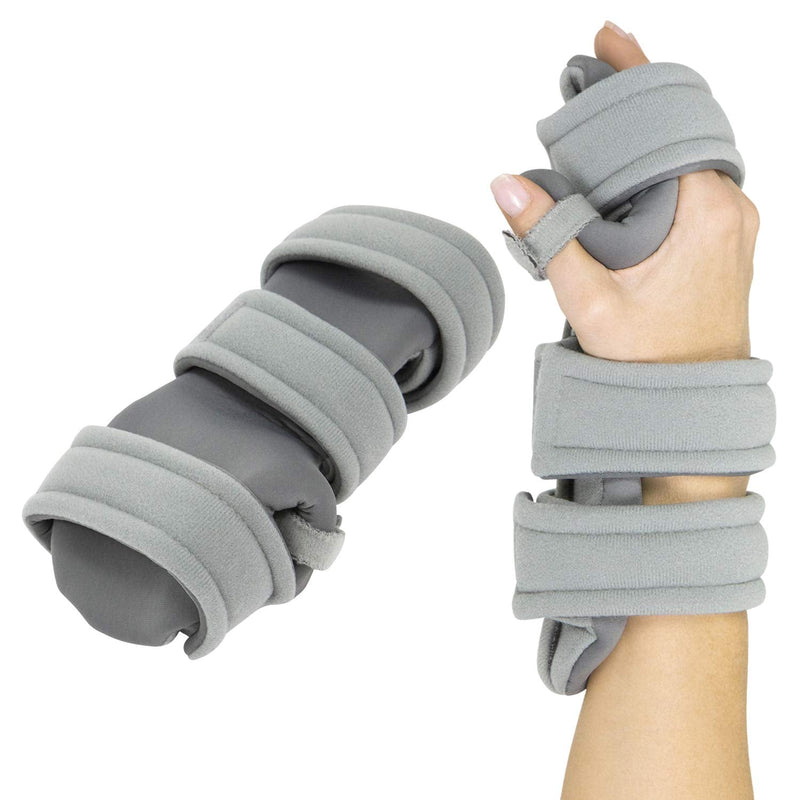 [Australia] - Vive Resting Hand Splint (Right) - Night Immobilizer Wrist Finger Brace - Thumb Stabilizer Wrap - For Arthritis, Tendonitis, Carpal Tunnel Pain - Functional Support For Sprains Fractures (X-Small) Gray Right (X-Small) 