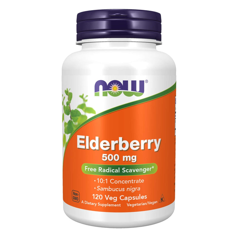 [Australia] - NOW Supplements, Elderberry (Sambucus nigra)500 mg, 10:1 Concentrate, 120 Veg Capsules 