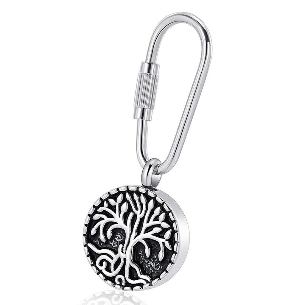 [Australia] - Imrsanl Cremation Jewelry Urns Keychain for Ashes Stainless Steel Keepsake Urn Key Chain for Ashes Cremation Jewelry Pendant Key Ring for Ashes Tree of Life 