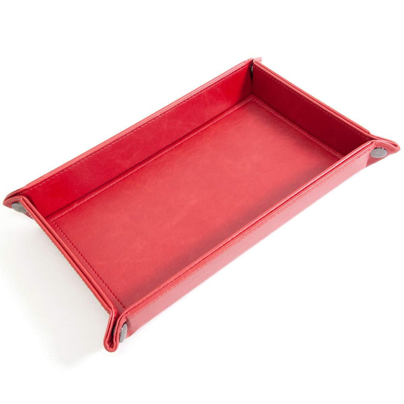 [Australia] - HIGH FIVE Vegan Leather Utility Tray for Keys Phone Accessories Watches Office Home Car Red 