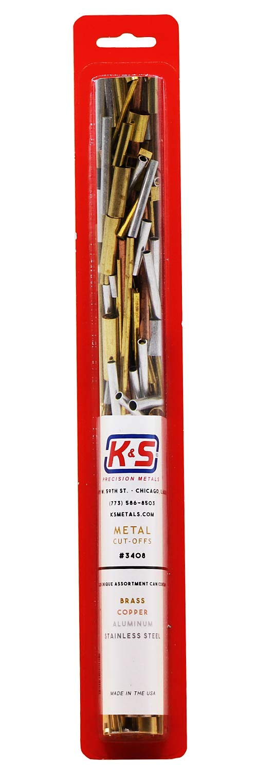 [Australia] - K&S 3408 Metal Cut-Offs, Assortment of Brass, Copper, Aluminum, & Stainless Steel, Made in The USA Misc. Metal 