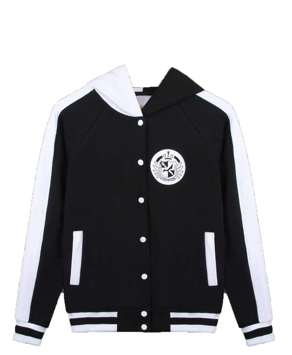 [Australia] - Coslover Danganronpa Monokuma Hoodies Anime Cosplay Costume Zipper Unisex Jacket Uniform Small Kozi-white/Black 