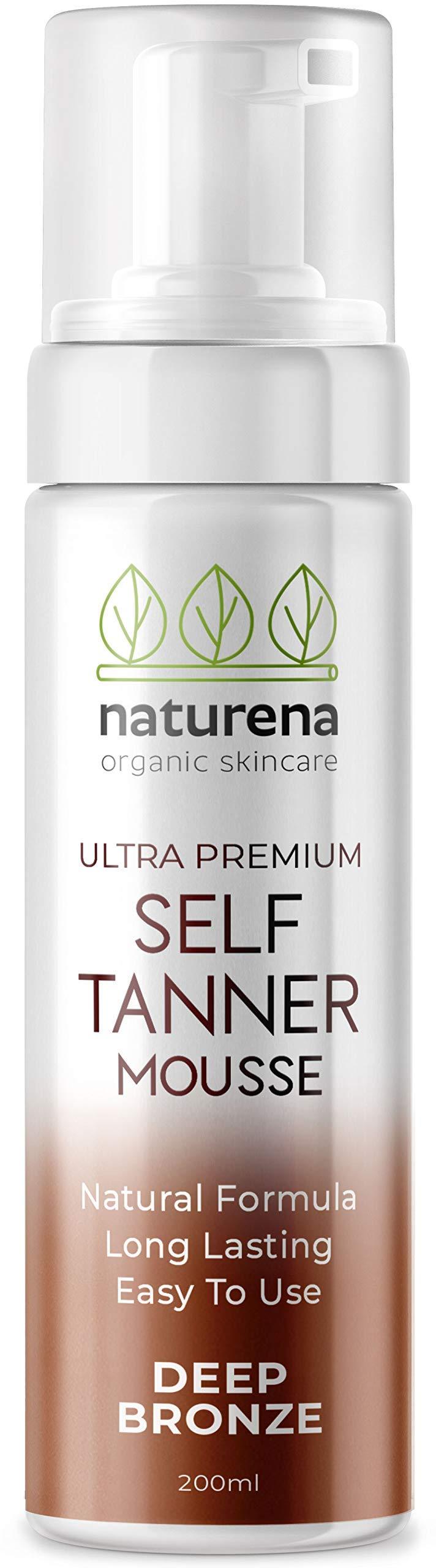 [Australia] - Naturena Self Tanner Tanning Mousse with Organic & Natural Ingredients, Tanning Lotion, Sunless Tanning Lotion for Darker Bronzer Skin, 6.7 Fl Oz 6.76 Fl Oz (Pack of 1) 