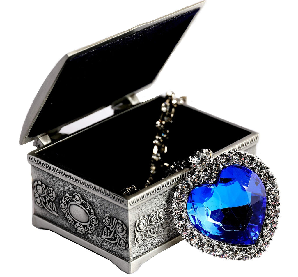 [Australia] - YANJIKEJI Doctor Strange Necklace Eye of Agamotto Costume Prop Stone Pendant with Jewelry Box Blue Heart 