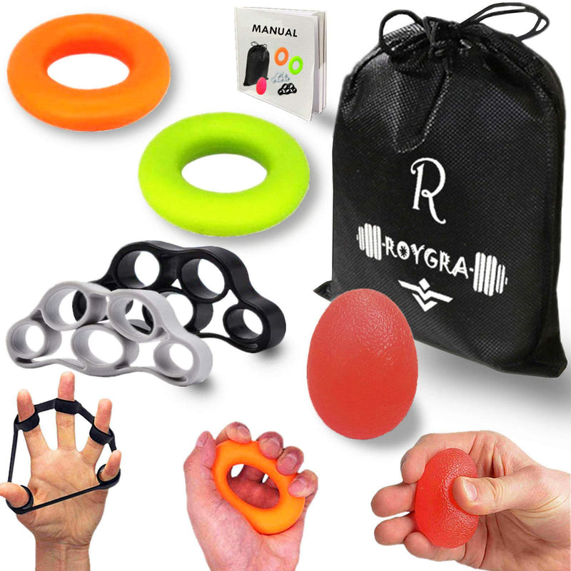 [Australia] - roygra Hand Exerciser, Finger Strengthener, Different Resistance Kit - 5 Pack 