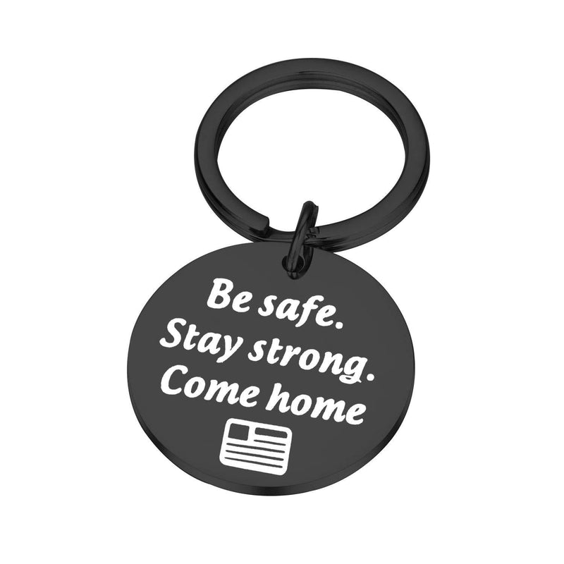 [Australia] - Lywjyb Birdgot Deployment Gift Military Gift Air Force Gift Be Safe Stay Strong Come Home Deployment Keychain Army Keychain Navy Keychain Gift for Husband Boyfriend stay strong black 