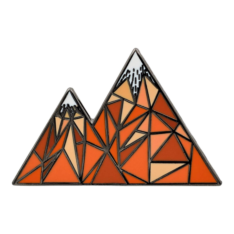 [Australia] - Real Sic Geometric Mountain Enamel Pin - Lapel Pin Series - Unisex Metal Pin for Bags, Shirts and Backpacks Orange 
