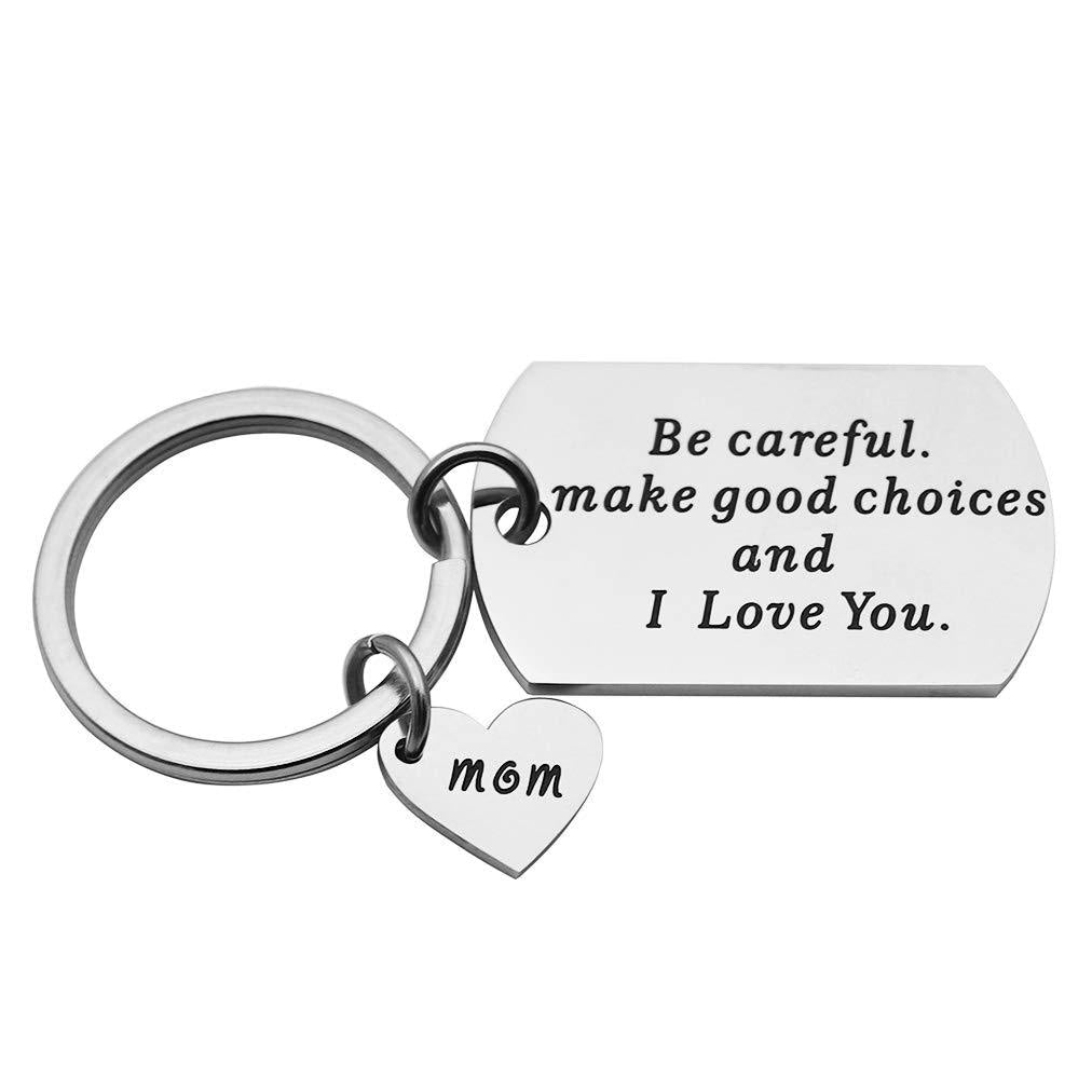 [Australia] - Eilygen Drive Safe Keychain Gift for Teen Driver Be Careful Make Good Choices Keychain Mom to Daughter/Son Gift Gift for Teenager 