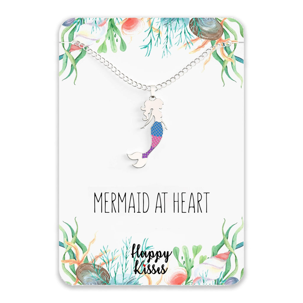 [Australia] - Mermaid Necklace – Cute Mermaid Gift Charm for Women, Girls & Teens – “Mermaid at Heart” Message Card 