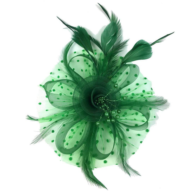 [Australia] - Fascinator Hat 20s Pillbox Hat Cocktail Tea Party Top Hat Derby Kentucky Wedding Headwear for Girls and Women Green 