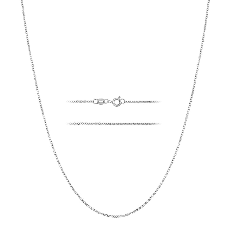 [Australia] - KISPER Sterling Silver Over Stainless Steel 1.5mm Thin Cable Link Chain Necklace, 14-30 inch 16.0 Inches 