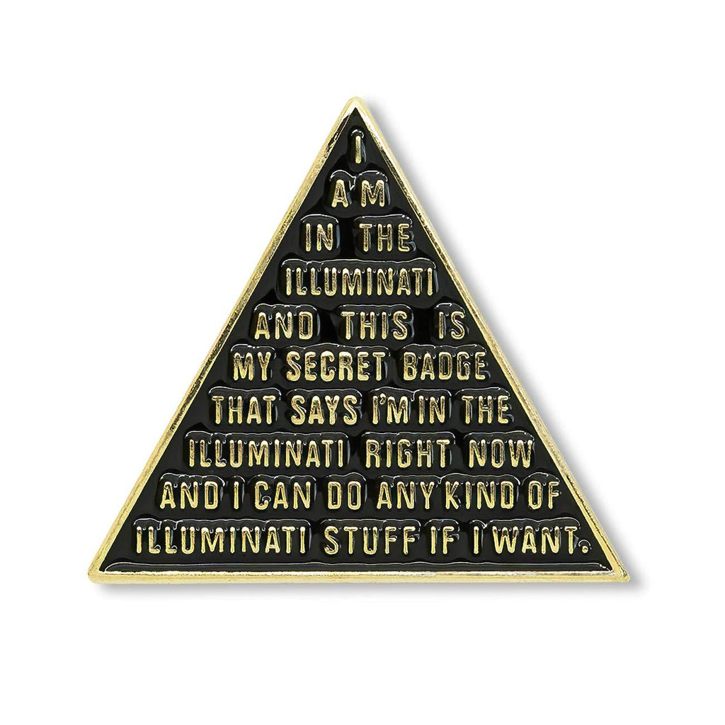 [Australia] - The Masonic Exchange Illuminati Pyramid Lapel Pin - [Black & Gold][1'' Tall] 