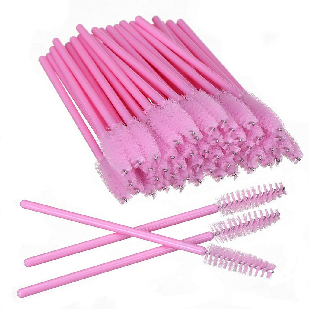 [Australia] - Elisel 100 PCS Disposable Mascara Brushes Eyelash Brushes Mascara Brushes Eye Lash Eyebrow Applicator Cosmetic Makeup Brush Tool Kits (Pink) Pink 