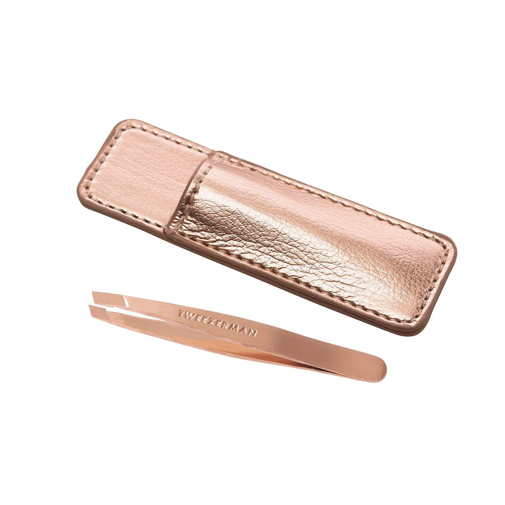 [Australia] - Tweezerman Rose Gold Mini Slant Tweezer with Case 