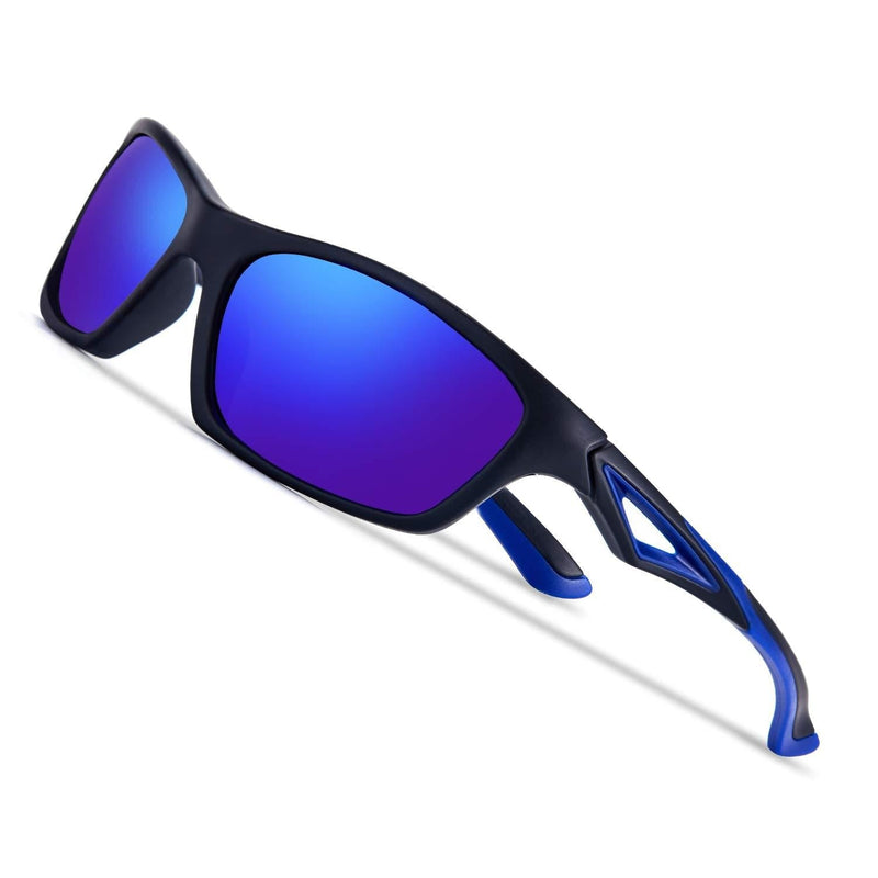 [Australia] - Kids Polarized Sunglasses TPEE Unbreakable Flexible Sport Glasses UV Protection for Boys Girls Age 3-7 Black/Blue Frame|blue Revo Lense 