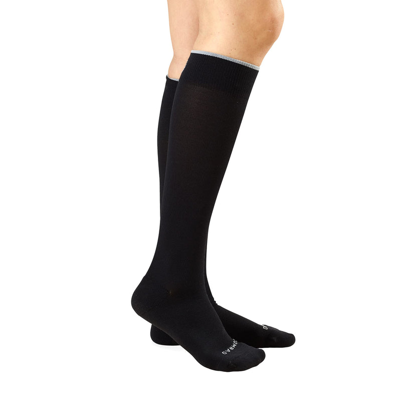 [Australia] - Comrad Knee High Compression Socks for Wide Calf - Thin, Breathable Premium Support Socks for Pregnancy, Athletes & More Medium Black 