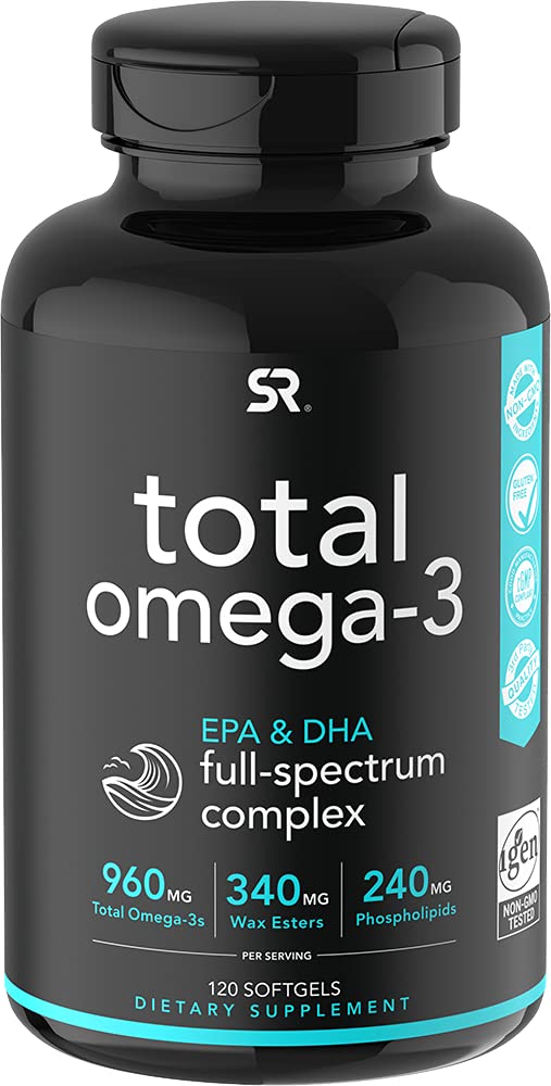 [Australia] - Total Omega-3 Fish Oil from Wild Sockeye Salmon, Alaskan Pollock, Antarctic Krill Oil, Astaxanthin + Phospholipids & Wax Esters for Better Absorption | 960mg of EPA & DHA Fatty Acids (120 Softgels) 