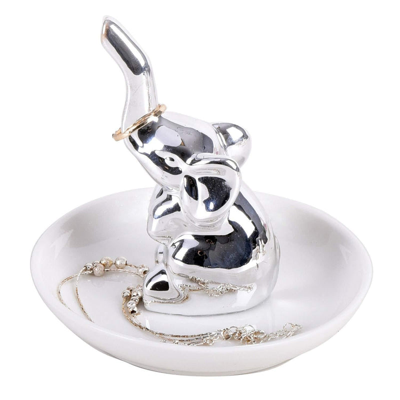 [Australia] - AUTOARK Silver Elephant Ring Holder Jewelry Tray,Desktop Jewelry Display Organizer,Office & Home Decor,Wedding Birthday,AJ-202 