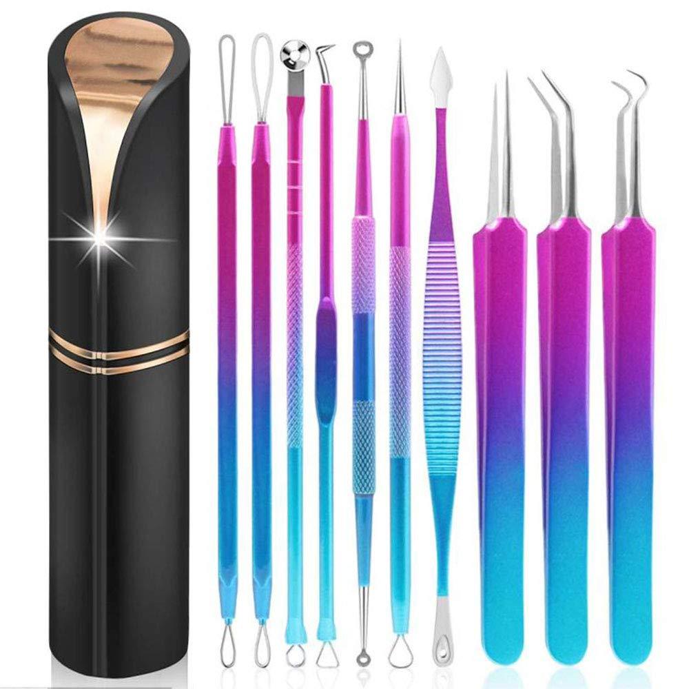 [Australia] - Blackhead and Blemish Remover, Aooeou Pimple Popper Tool Kit - Comedone Extractor Acne Removal Kit for Blemish, Whitehead Popping, Zit Removing for Nose Face Color 