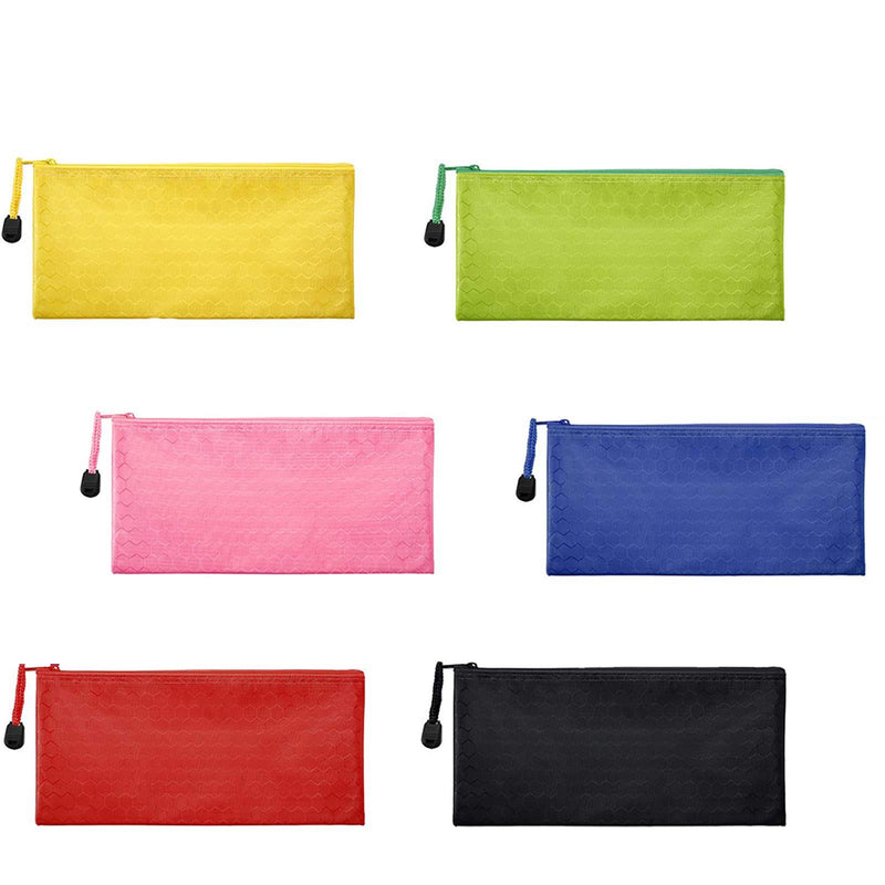 [Australia] - Sailing-go 6 Pieces 6 Colors Zipper Waterproof Bag Pencil Pouch for Cosmetic Makeup Bills Office Supplies Travel Accessories and Daily Household Supplies 