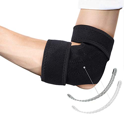 [Australia] - Tennis Elbow Brace for Golfers and Tendonitis, Compression Adjustable Elbow Support with Dual-Spring Stabilizer Arm Wrap Elbow Strap for Sprain, Joint Pain Relief, Tendonitis, Fits Men and Women 