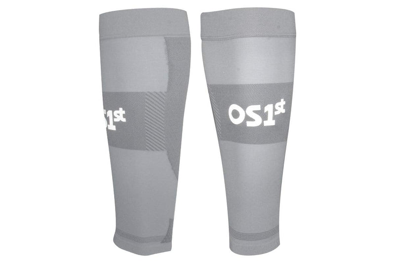 [Australia] - OS1st TA6 Thin Air Running Compression Calf Sleeves with Special Skin-Thin Design maximizing air-Flow to Prevent overheating and Keep Legs Cool and Dry Grey Medium 