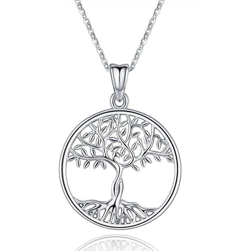 [Australia] - Tree of Life Necklace 925 Sterling Silver Family Tree Pendant 18" Chain,Dainty Tree of Life Pendant Charm Jewelry for Women Mom Grandma Teen Girls with Fine Jewelry Box 