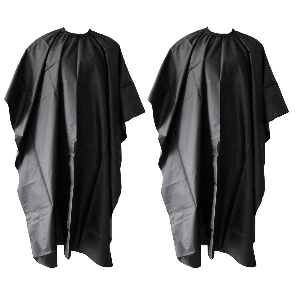 [Australia] - AUEAR, 2 Pack Barbers Nylon Cape Hair Cut Hairdressing Salon Cape Gown Waterproof Hairdressing Apron Black 