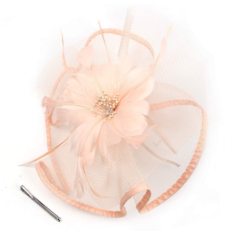 [Australia] - Fascinator Hat 20s Pillbox Hat Cocktail Tea Party Top Hat Derby Kentucky Wedding Headwear for Girls and Women D-champagne 