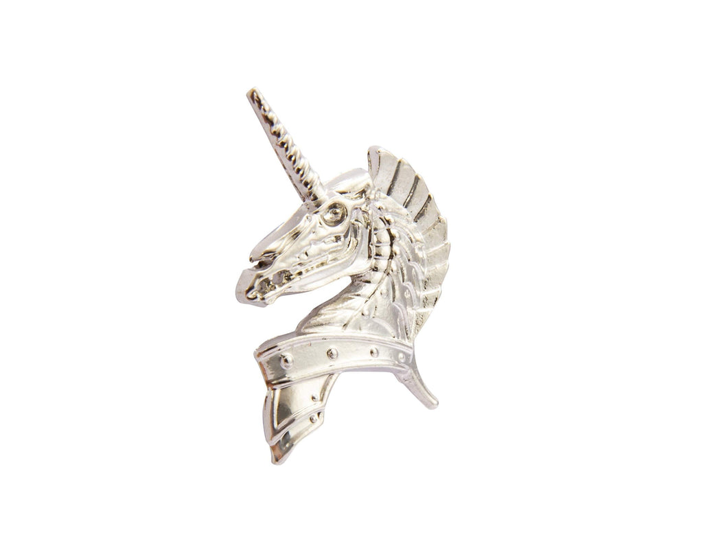 [Australia] - A N KINGPiiN Silver Unicorn Lapel Pin Badge Gift Party Shirt Collar,Costume Pin Accessories for Men Brooch 