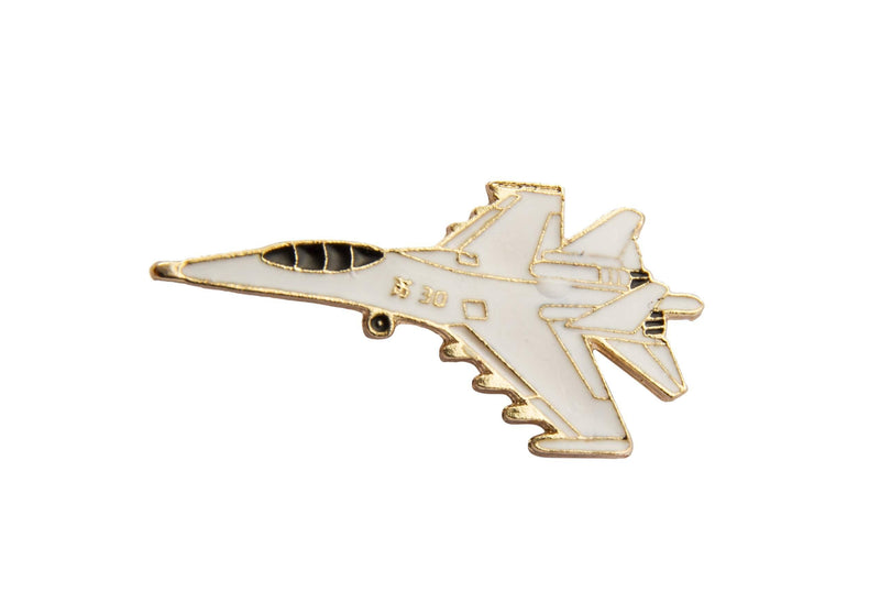 [Australia] - A N KINGPiiN White Fighter Jet Airplane Lapel Pin Badge Gift Party Shirt Collar,Costume Pin Accessories for Men Brooch 