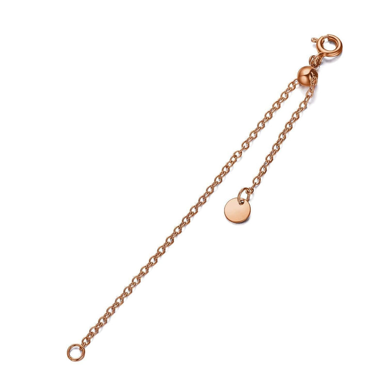 [Australia] - 1pc 925 Sterling Silver 1.5mm Necklace Extender Chain 4inch Bracelet Anklet Single Bead Extension Adjustable Length 1pc-rose-gold-plated-silver 