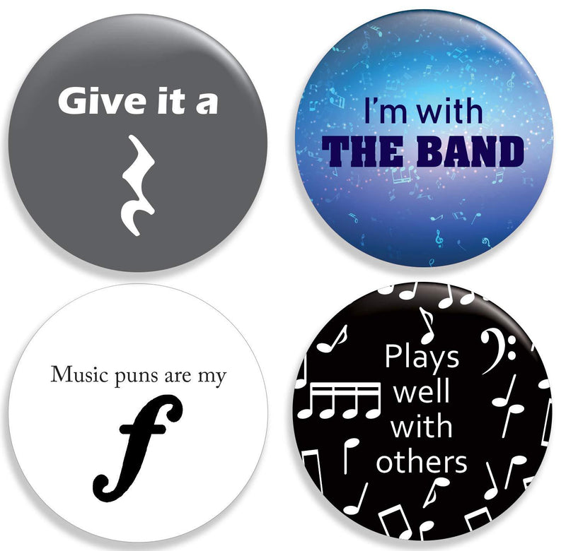 [Australia] - Funny Music Buttons/Pins (2.25 inches) Set of 4 
