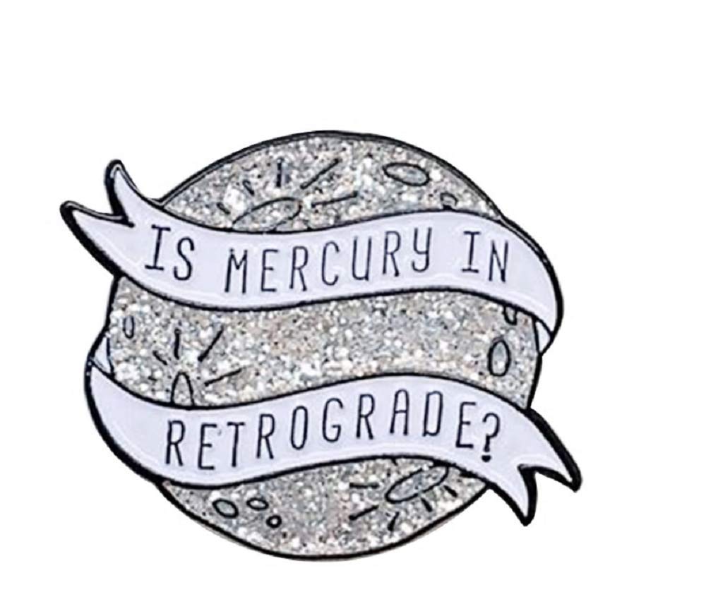 [Australia] - Mercury Retrograde Cute Glitter Horoscope Astrology Enamel Pin 