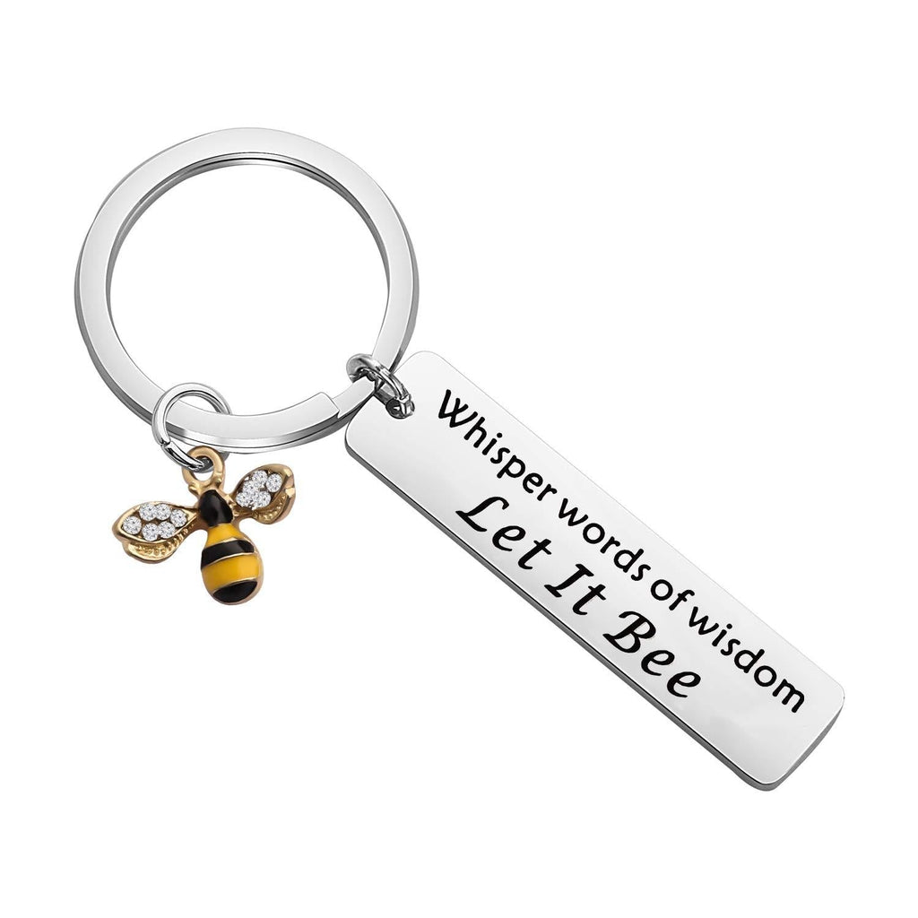 [Australia] - CHOORO Bee Gift Bee Jewelry Whisper Words of Wisdom Let It Bee Keychain Inspirational Gift for Woman Best Friend 