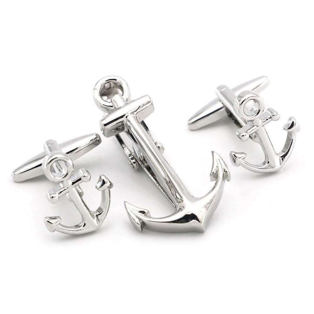 [Australia] - Sailing Boat Yacht Anchor Smart Shirt Tie Clip and Cufflinks Set 