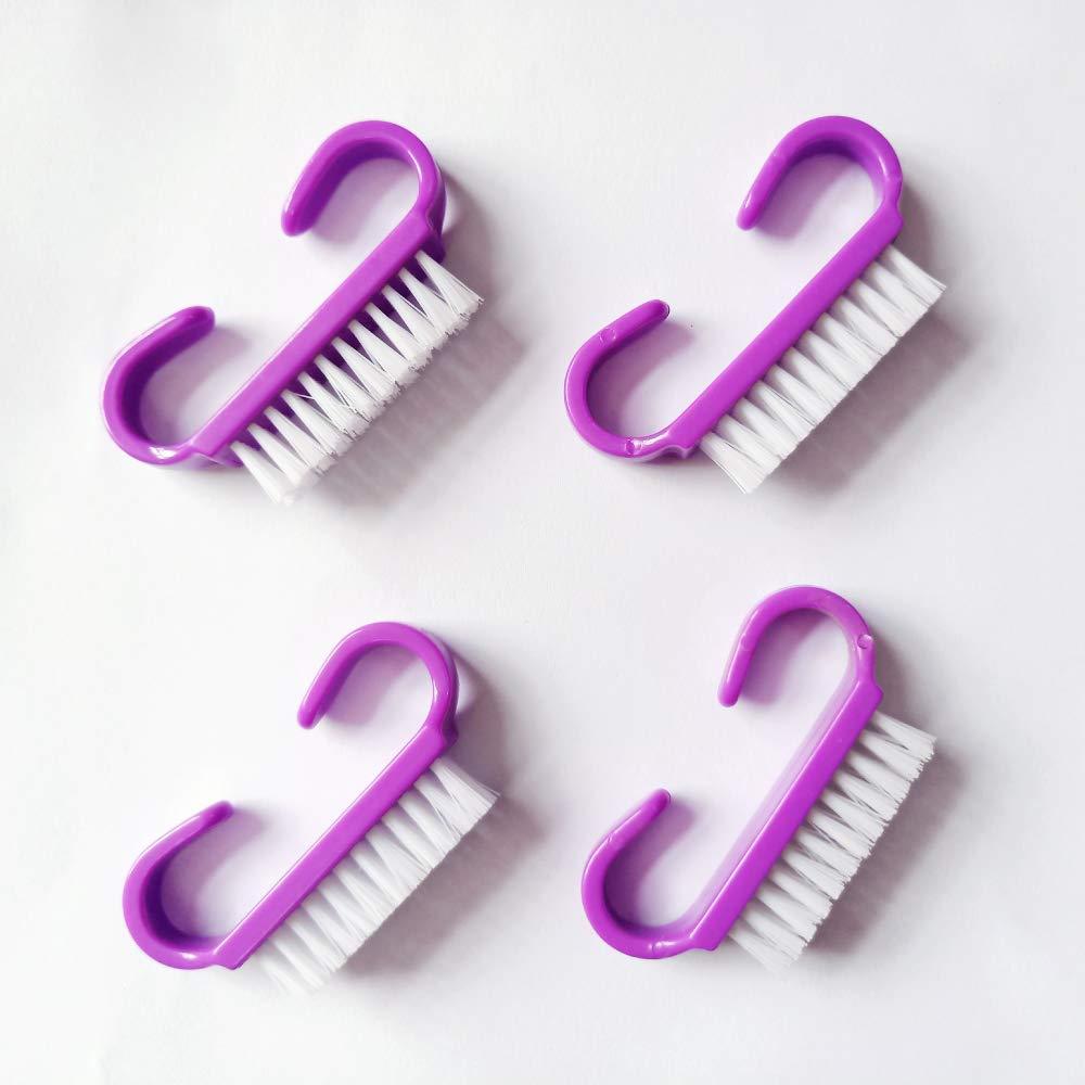 [Australia] - Avarosa Nail Brushes Set, Pack of 4, Scrubbing Cleaning Brush, Pedicure Brushes, Premium Quality and High Performance, Plastic Handle, Ergonomic Design, Smooth Texture. (Purple) Purple 