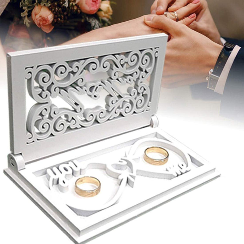 [Australia] - UwelO Ring Box For Wedding Ceremony - Infinite Love Ring Bearer Box - Mr and Mrs Ring Box - You and Me Wedding Ring Box - Wooden Ring Box For Wedding - Rustic Ring Bearer Box 