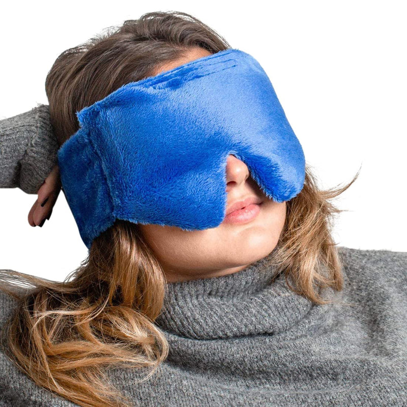 [Australia] - Huggaroo Gem - Super Plush Heated Eye Mask and Sleep Mask with Gel Ice Pack - Soft, Washable Cover and Lavender Aromatherapy - Blue Blue (Scented) 