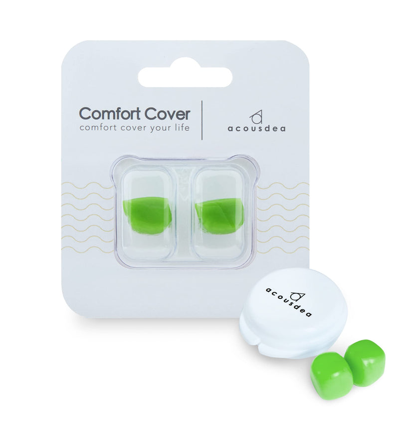 [Australia] - Ear Plugs for Sleeping, Acousdea Reusable Moldable Silicone Ear Plugs, Waterproof, Suitable for Snoring, Swimming, Working, Studying, Noise Cancelling up to 40 dBSPL, GREENwith Carry Case, 1 Pair Simple Green 