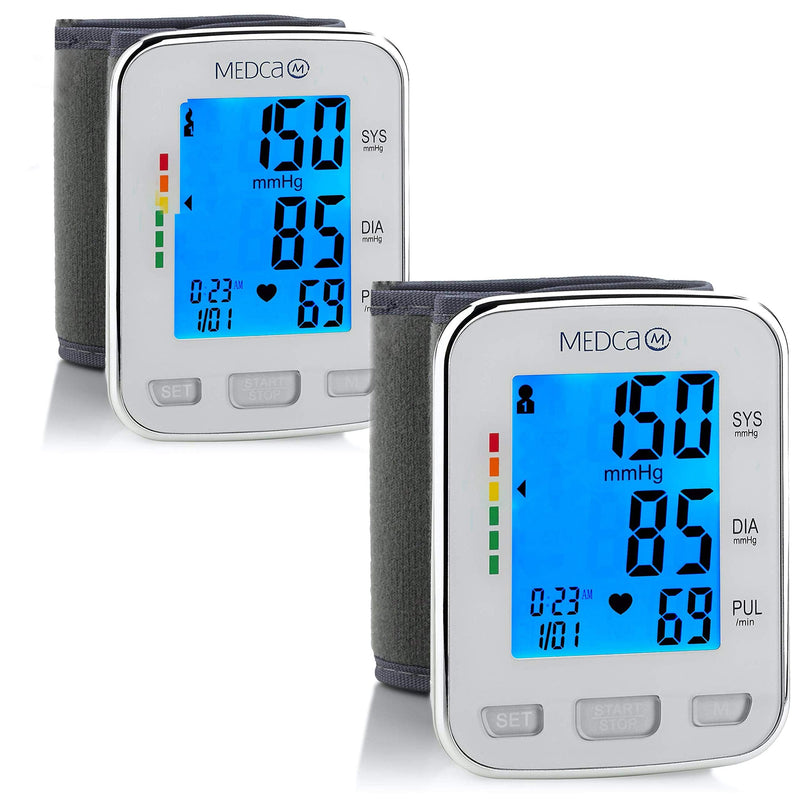 [Australia] - Blood Pressure Cuff Wrist - (Pack of 2) Blood Pressure Monitor and Portable Fully Automatic BP Machine Band with Large Backlit LCD Display for Fast Accurate Reading 