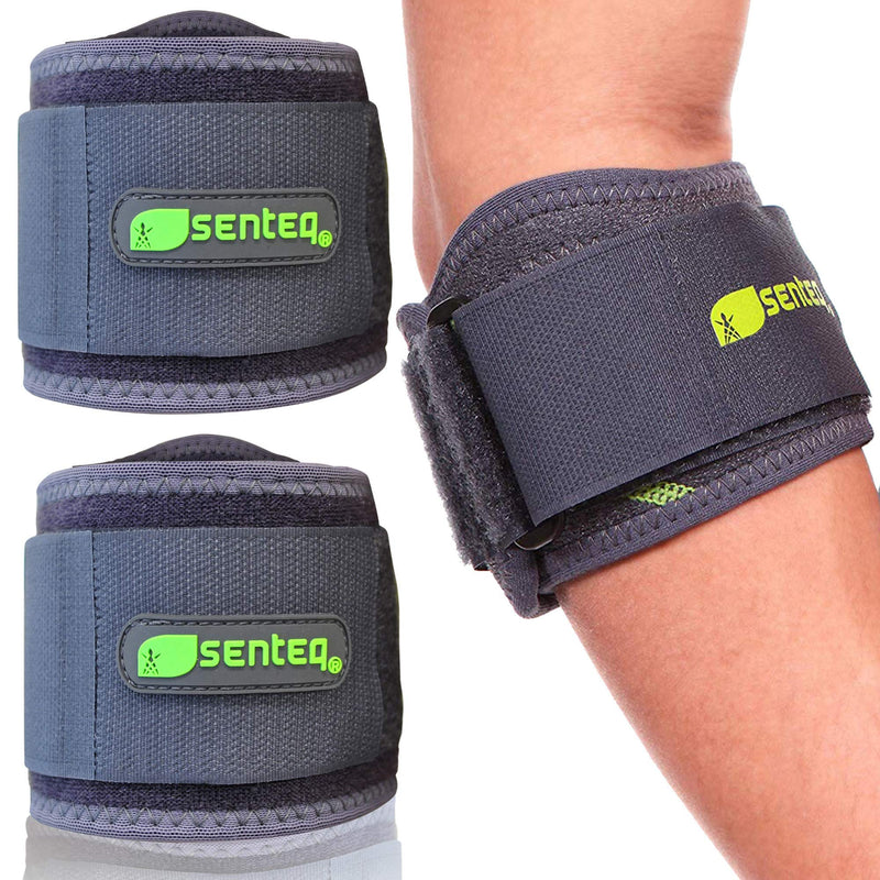 [Australia] - SENTEQ Elbow Brace for Men and Women Golfers Forearm Muscle Relief Strap Braces Wraps 2PACKS 2 Count (Pack of 1) 