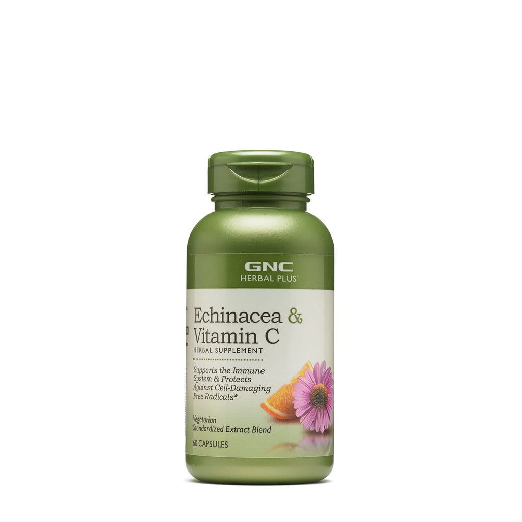 [Australia] - GNC Herbal Plus Echinacea & Vitamin C | Supports Immune Function and Helps Prevent Damage by Free-Radicals at A Cellular Level | 60 Capsules 60 Count (Pack of 1) 