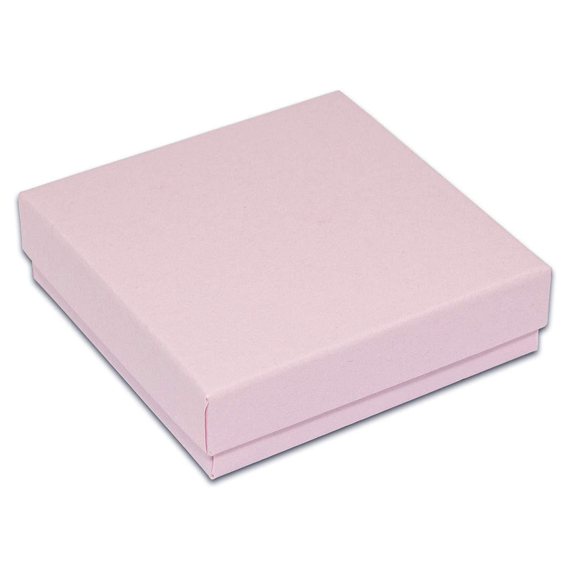 [Australia] - TheDisplayGuys 25-Pack #33 Cotton Filled Cardboard Paper Jewelry Box Gift Case - Pink (3 1/2" x 3 1/2" x 1") 3.5x3.5x1 Inch (Pack of 25) 