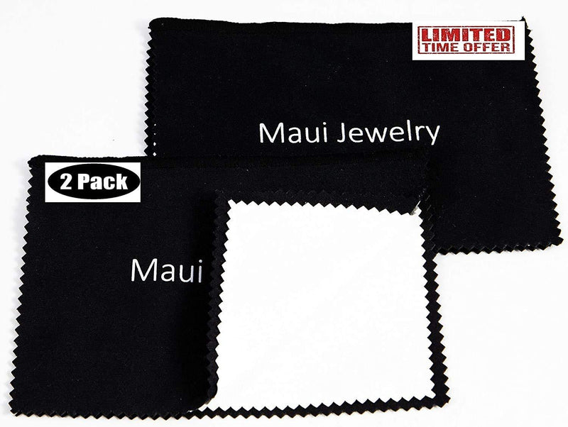 [Australia] - Maui Jewelry Polishing Cloth for Silver, Gold and Platinum (6 by 8 inch), (Pack of 2) Cloth Made of Soft Microfiber is Treated with Our Special Formula That Will Shine up Your Jewelry 