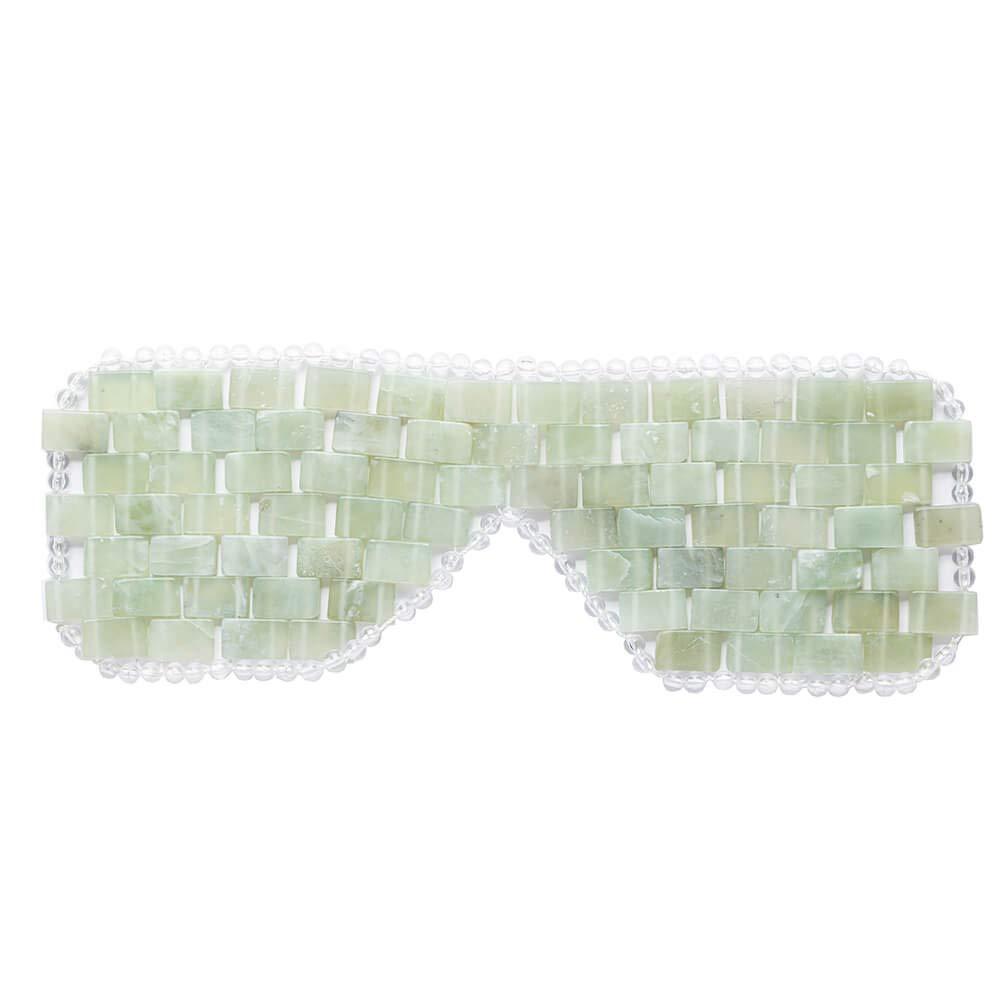 [Australia] - Jade Eye Mask For Hot and Cold Anti Aging Therapy - Eliminate Wrinkles, Puffiness, and Irritation - Headache and Migraine Relief Mask - 100% Jade Stone Lined w/Beads 